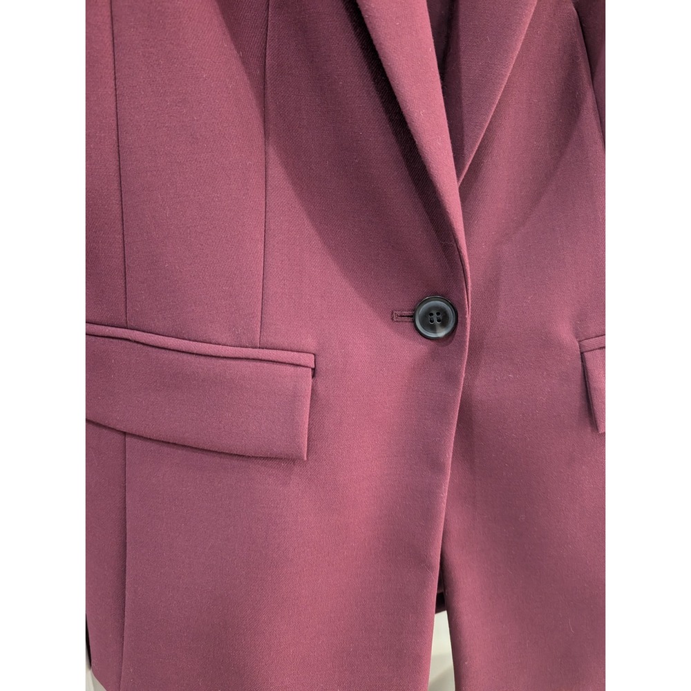 Halogen Burgundy Wine Tailored 3/4 Sleeve Blazer S - Picture 9 of 13